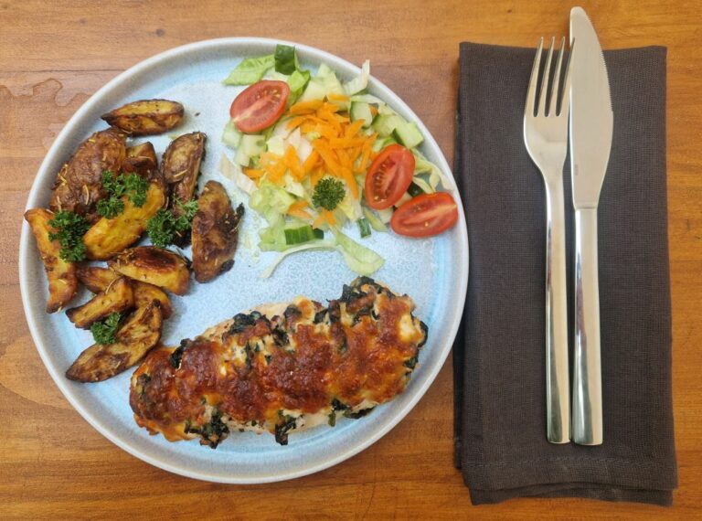 neurodermitis haehnchen spinat ricotta fuellung fertiges gericht