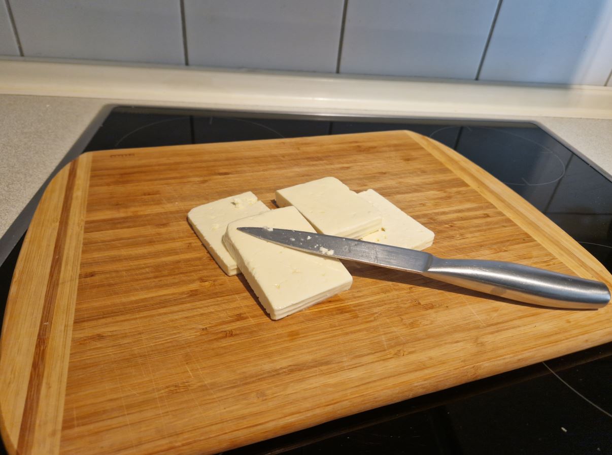 Neurodermitis Rezept Feta Schnitzel Feta schneiden 