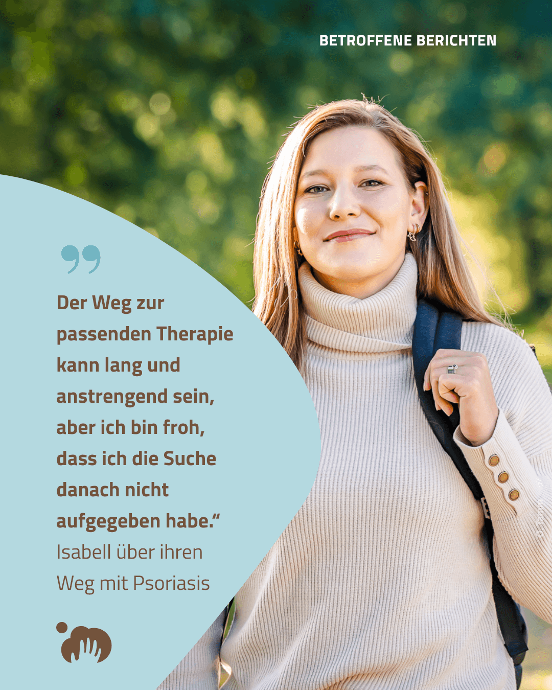 Psoriasis Betroffene Isabelle Geschichte und Zitat